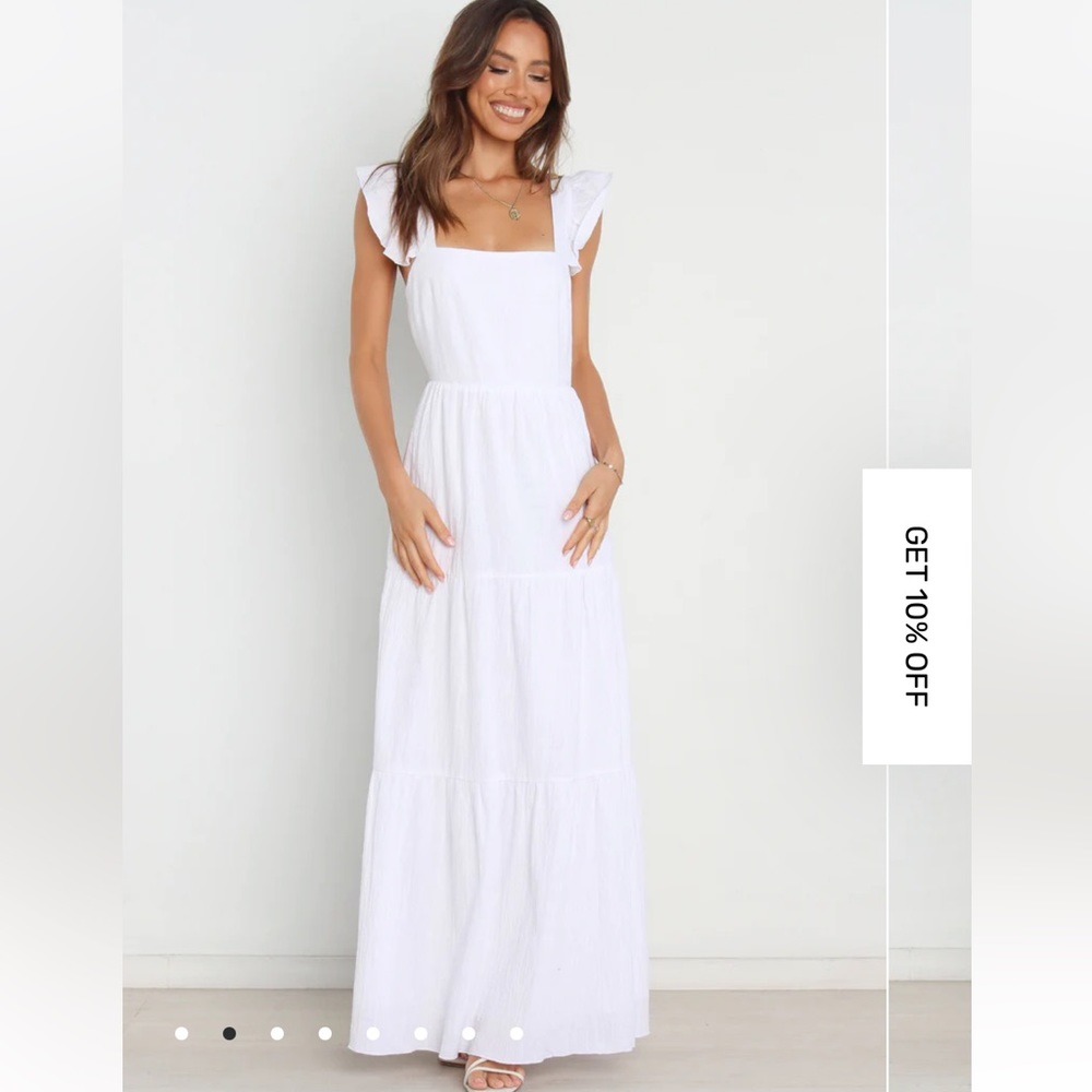 Petal and Pup Sndys Peaches White Maxi Dress